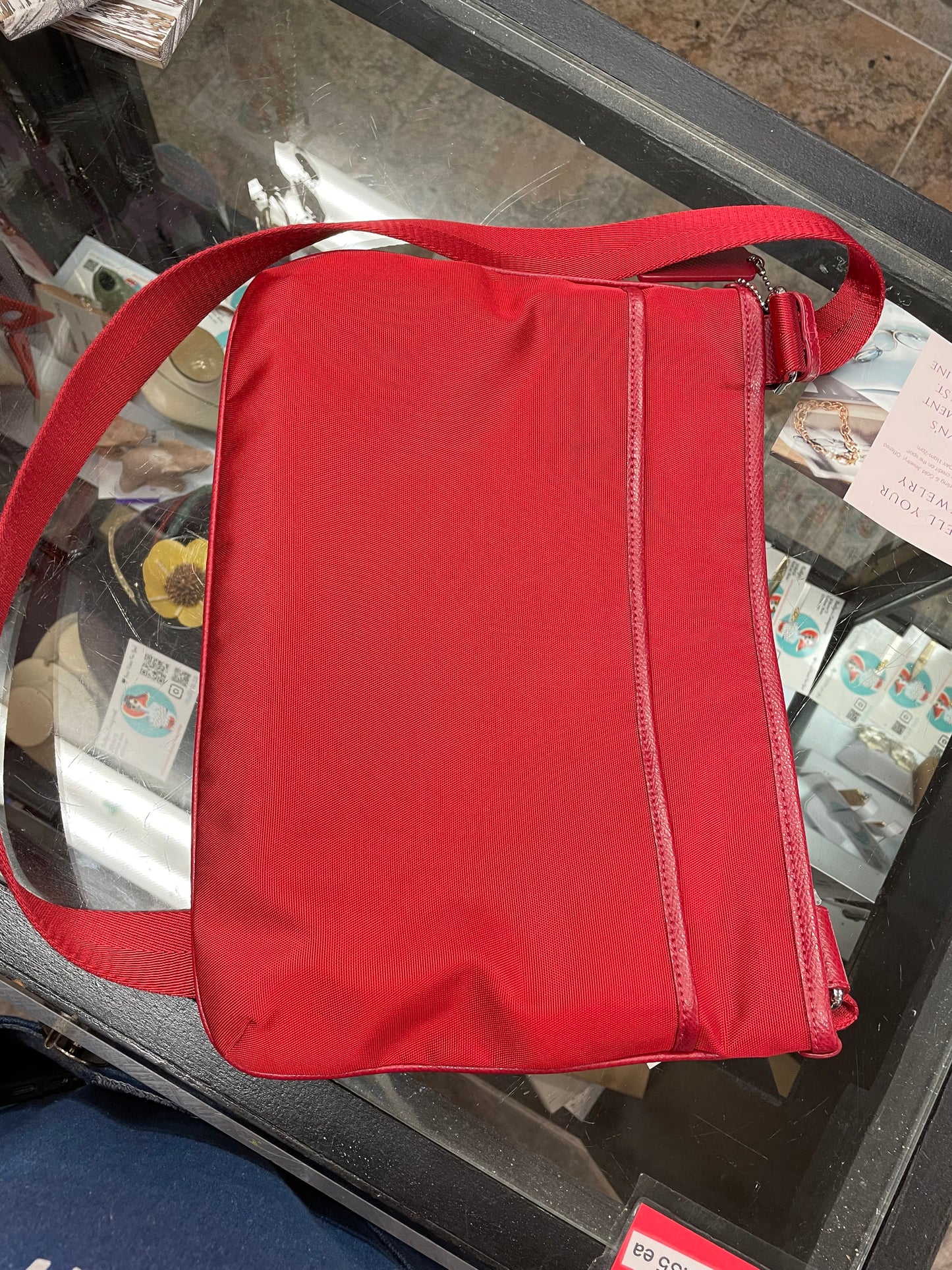 Red Coach crossbody bag