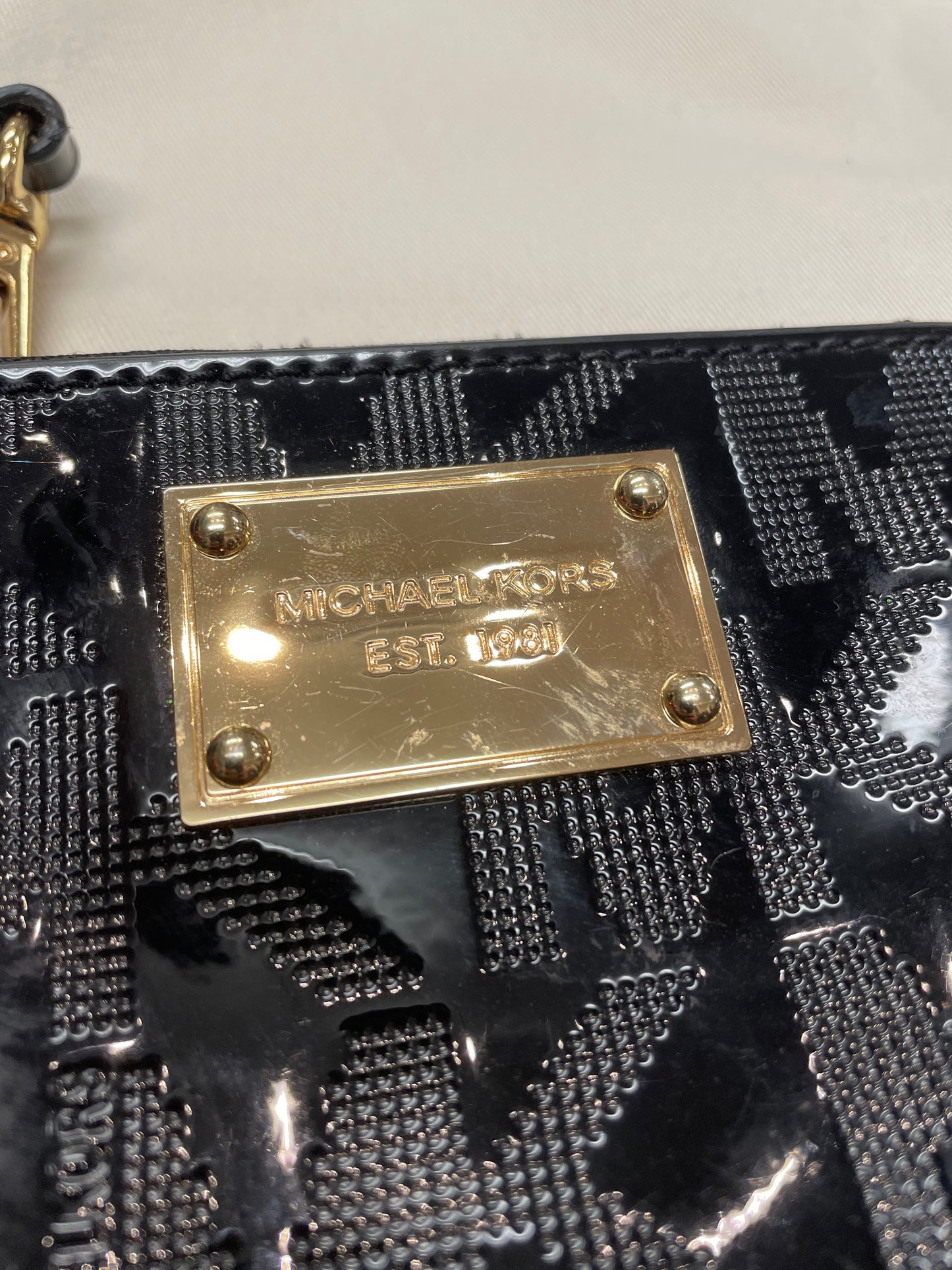 Michael Kors Shiny Black Pouch