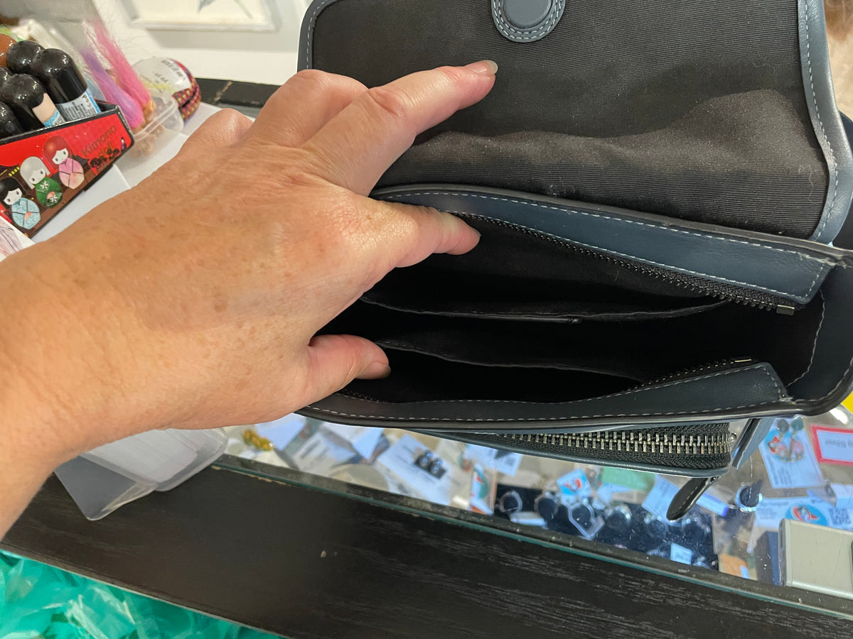 Coach Black Embossed Signature Messenger Bag