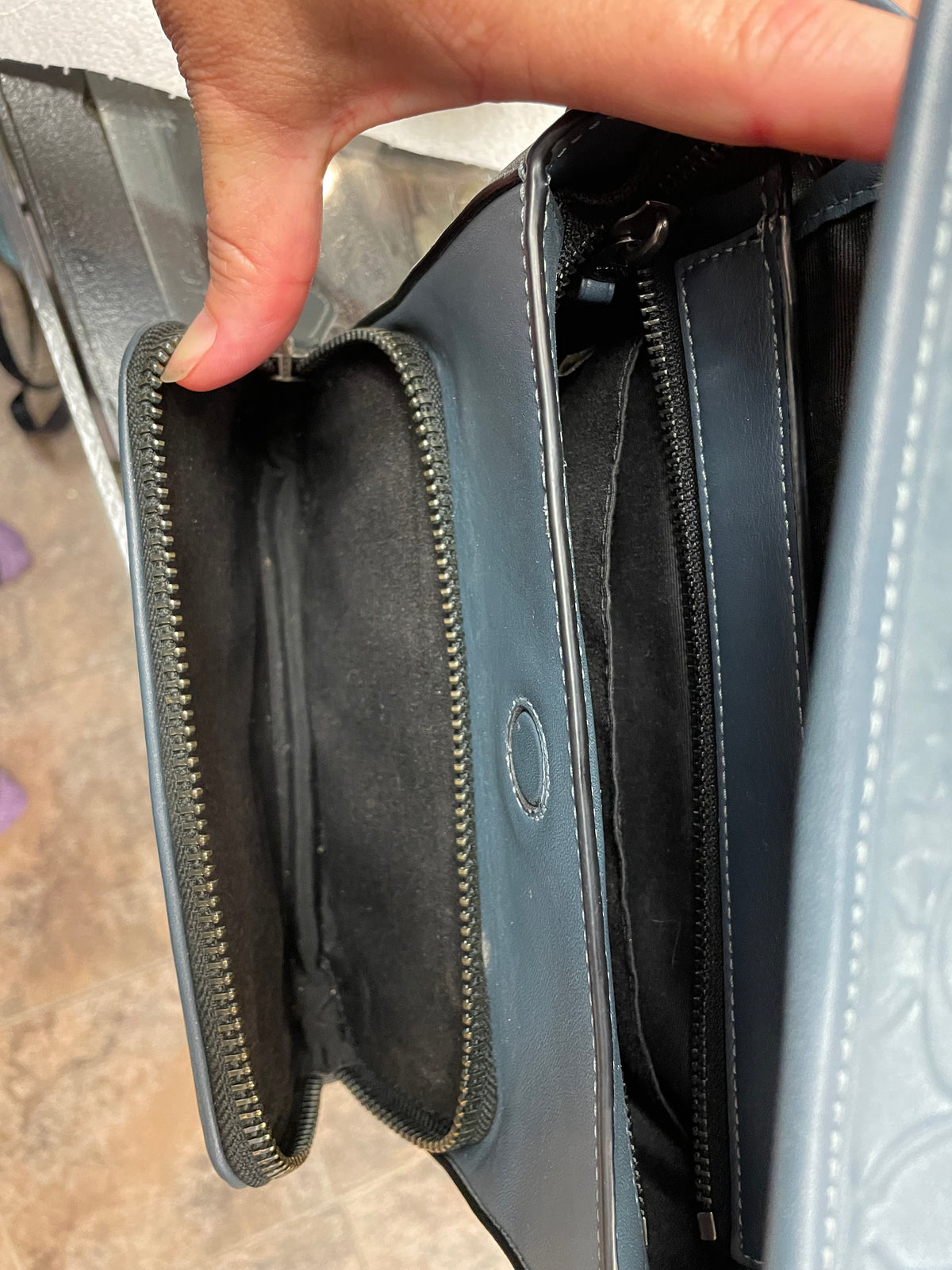 Coach Black Embossed Signature Messenger Bag